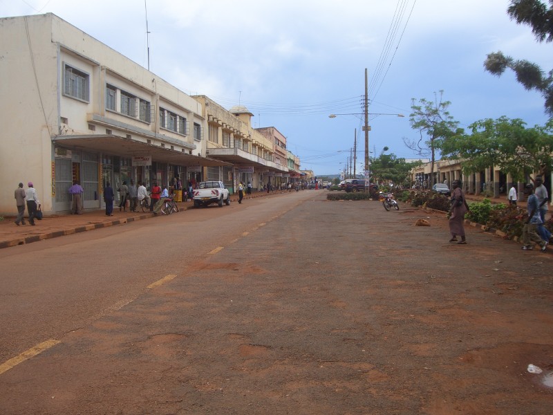 photograph showing potholed road surface in Uganda