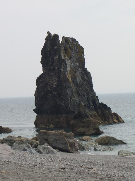 Photograph of a stack just off shore