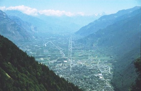 U shaped valley with flat floor in the European Alps